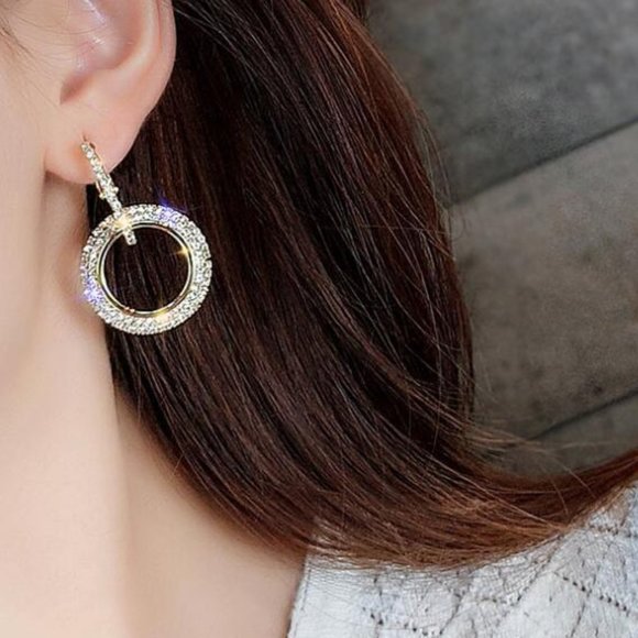 ❤️ Earrings Women Circle Stud Shiny Bohemian Hoop Drop Cute Trendy Jewelry - Picture 6 of 7